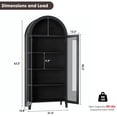 thumbnail image 2 of Armoire de Garde-Manger Arquée de Style Ferme de 63 Pouces de Hauteur avec Portes en Verre, Console de Rangement d'Exposition à 5 Niveaux Réglables pour Cuisine et Salle à Manger, Noyer Bleu Noir Blanc, 2 of 7