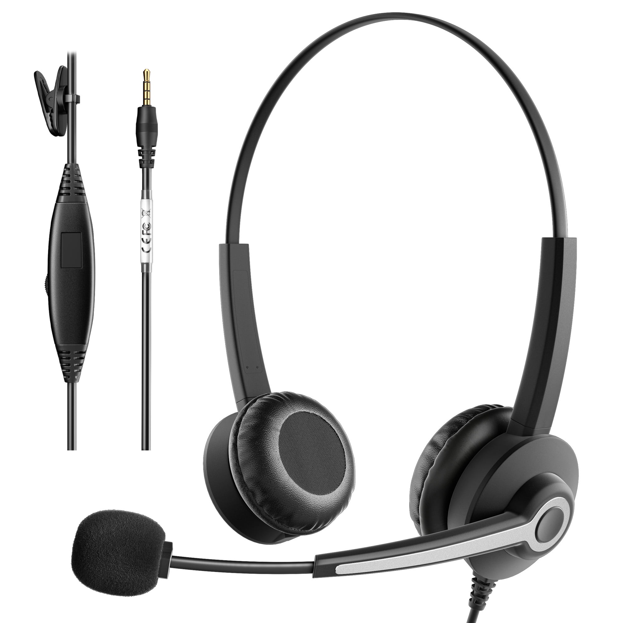 Wantek 3.5mm Office Headset with Noise Canceling Mic