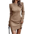 thumbnail image 3 of Txlixc Vestido de punto femenino, mini vestido de manga larga Txlixc moda, 3 of 6