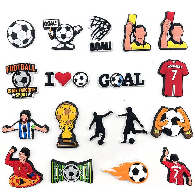 18 Piezas de Accesorios para Zapatos de Fútbol ZHCH Accesorios de Dibujos Animados para Zapatos de Perforación