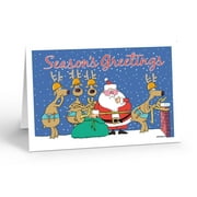 Stonehouse Collection Funny Construction Christmas Cards – Humorous Measuring Santa Holiday Card 12-Pack with Envelopes, Contractor, Made in the USA (Standard)