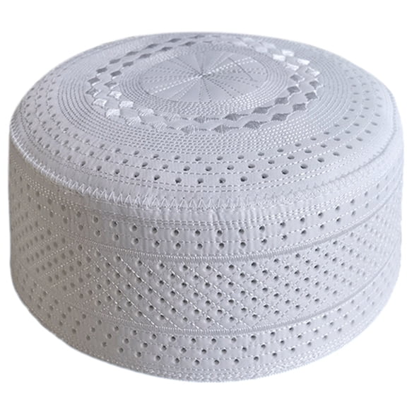 Ethnic Prayer Hat Men Kufi Headwear Breathable Holes Embroidery Skull Cap Turban Eid Pray Arabia Accessories