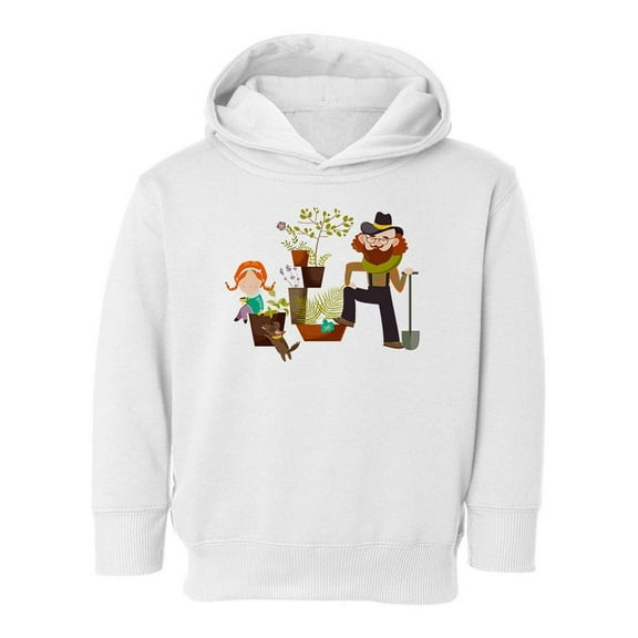 Father Daughter And Plants Hoodie Toddler -Image by Shutterstock, 2 Toddler