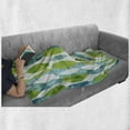 thumbnail image 6 of Grunge Soft Flannel Fleece Throw Blanket, Geometric Oval Shapes Elliptic Vertical Curves Nature Theme Pattern, Cozy Plush for Indoor and Outdoor Use, 60" x 80", Apple Green Turquoise, by Ambesonne, 6 of 6