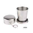thumbnail image 1 of Tasse Pliante de Camping en Acier Inoxydable avec Porte-Clés Voyage en Plein Air Randonnée Tasse Portable, 1 of 2