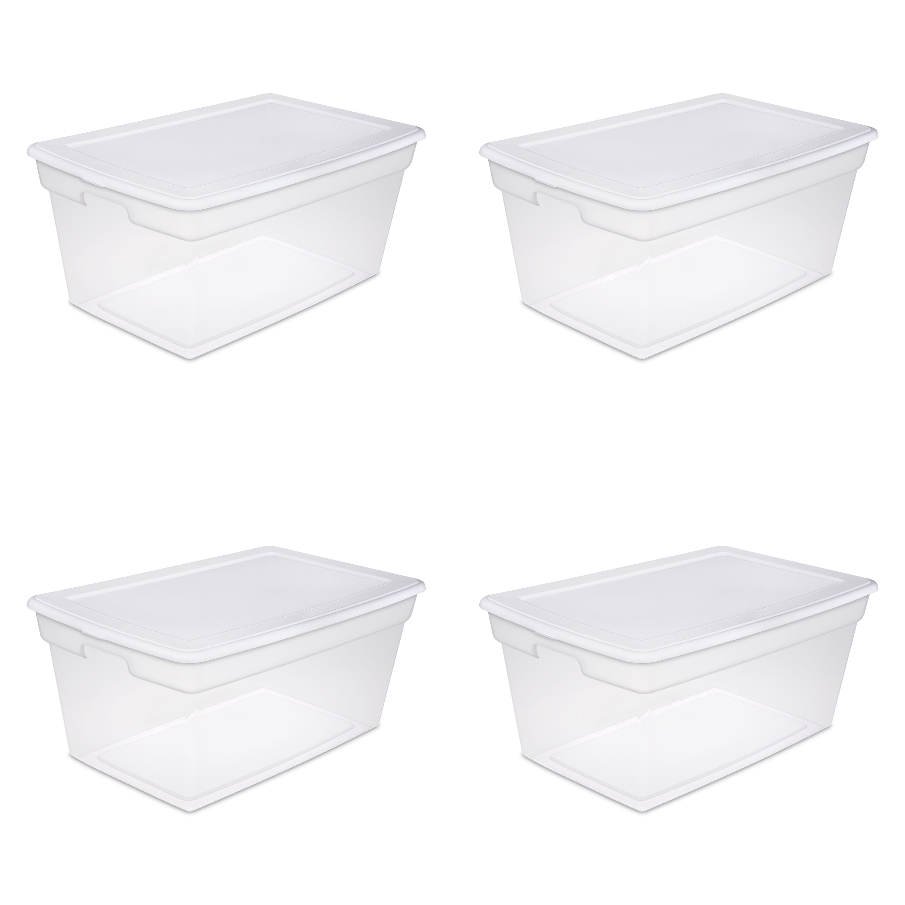 Sterilite Plastic 90 Qt. Storage Box White Set of 4 Walmart Inventory Checker BrickSeek