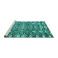 thumbnail image 2 of Ahgly Company Machine Washable Indoor Square Abstract Turquoise Blue Modern Area Rugs, 3' Square, 2 of 4