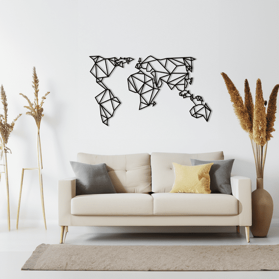 World Map Metal Wall Decor
