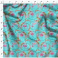 thumbnail image 4 of Soimoi Poly Georgette Fabric Floral Wreath & Flamingo Bird Fabric Prints by Yard 52 Inch Wide, 4 of 5
