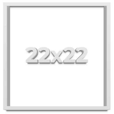 22x22 Shadow Box Frame White | 1 Inches Deep Real Wood Contemporary Shadowbox Display Frame | UV