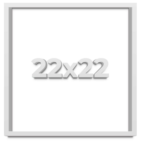 22x22 Shadow Box Frame White | 1 Inches Deep Real Wood Contemporary Shadowbox Display Frame | UV