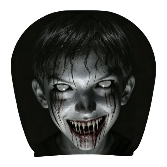 Ghost Face Headrest Covers, Stretchy Seat Headrest Protector, Scary Covers for Cars, Gothic Dark Style Auto Interior Accessory