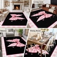 thumbnail image 5 of 8'x10' Area Rugs, Pink Bowknot Indoor Outdoor Area Rug for Living Room Bedroom, Shining Stars Vintage White Plaid Black Washable Bathroom Rugs Kitchen Floor Carpet Mats Home Decor Aesthetic, 5 of 8