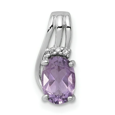 - ICE CARATS 925 Sterling Silver Diamond Purple Amethyst Oval Pendant Charm Necklace Gemstone Fine Jewelry Ideal Gifts For Women Gift Set From Heart