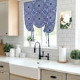 thumbnail image 5 of Navy Blue Balloon Curtains for Living Room/French Door, Traditional Tribal Abstract Geometric Art Tie Up Curtains 63 Inch Length Energy Saving Kitchen Curtains Shades for Windows 42"x63", 5 of 8