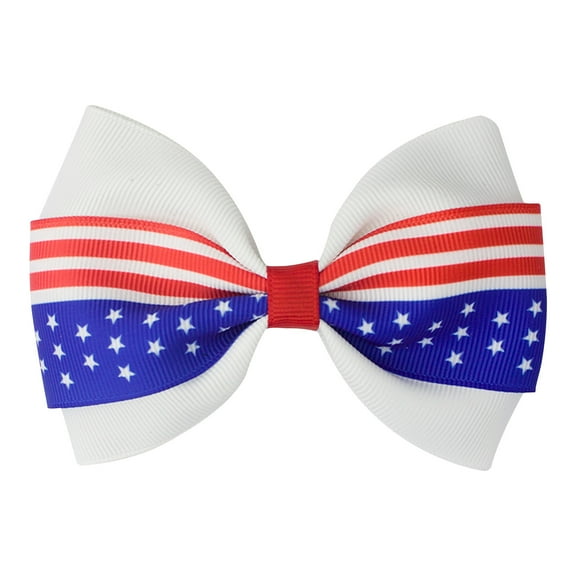 Zatoumnr Girls American Flag Hair Bow Hair Clips Independence Day Hair Scrunchies Patriotic Fashion Hair Bows Hairgrips Holiday Independence Day Hair Accessories
