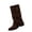 Brown, variant on Willtoo Women Slouchy Knee High Boots Casual Round Toe Pull On Riding Biker Boots Fold Over Chunky Low Heel Platform Boot Double Buckle Soft Upper Shoes