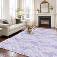 thumbnail image 2 of Light Purple Flowers Area Rugs 6'x9', Washable Small Throw Rugs for Kitchen Dining room, Spring Vintage Flowers Rustic Plants Indoor Outdoor Rug Non-Slip Low Pile Carpet Runner Reversible Floor Mats, 2 of 8