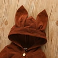 thumbnail image 6 of Mikilon Toddler Kids Boys Girls Cute Cartoon Rabbit Ears Solid Color Cotton Romper Baby Clothes for Girls 3-6 Months Brown 2023 Deal, 6 of 7