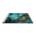 thumbnail image 2 of Ahgly Company Machine Washable Indoor Square Oriental Turquoise Blue Industrial Area Rugs, 5' Square, 2 of 4