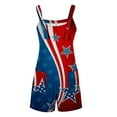thumbnail image 5 of Biekopu Women's Shorts Jumpsuit Star Stripe Printed Sleeveless U-neck Wide Leg Playsuit for Independence Day, 5 of 6
