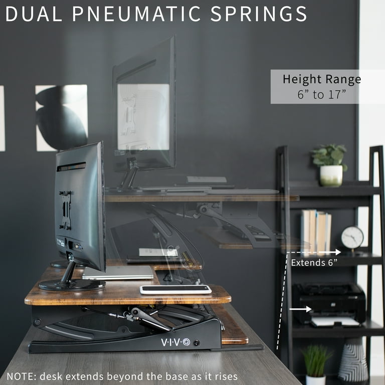 VIVO Black Height Adjustable Extra Wide 42 Stand Up Desk Converter  Workstation