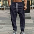 thumbnail image 2 of hoksml Men's Casual Joggers Solid Color Elastic Drawstring Waist Loose Sweatpants Elastic Cuffs with Pockets, 2 of 9