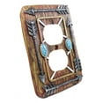 thumbnail image 2 of Faux Wood Turquoise 4 Arrows Double Receptacle Outlets Plates Set, 2 of 6