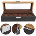 thumbnail image 4 of Veeki Vintage Solid Wood Watch Box Classic 6 Slot Display Storage Case for Timepieces Elegant and Simple Design-0518, 4 of 5