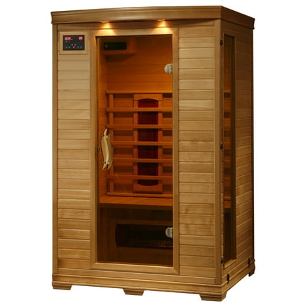 Radiant Saunas Radiant Saunas FAR Infrared 2-Person Hemlock Sauna Room with 5 Heaters, Chromotherapy Lighting, Air Purifier, and Audio