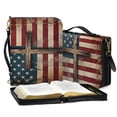 thumbnail image 3 of Kuiaobaty Cross American Flag Print Bible Covers for Women Men Bible Case PU Leather Bible Bag Bible Accessories with Handle Christian Gifts Lightweight Bible Tote Bag with Shoulder Strap, 2XL, 3 of 7