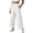 White, variant on Plus Size Lounge Pants for Womens Fashion Mid Waist Summer Solid Color Embroidered Loose Casual Pants