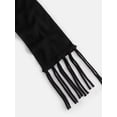thumbnail image 3 of No Boundaries Women's Solid Scarf with Fringe, Black Soot, 3 of 4