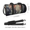 thumbnail image 4 of Xecao Elephant in Smoke print Round Travel Duffel Bag is a foldable gym bag with an inner pocket, perfect for travel sports, 4 of 8
