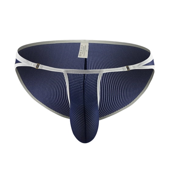 zuwimk Mens Underwear,Men's Stretch Cotton Big Boy Pouch Brief Navy,L
