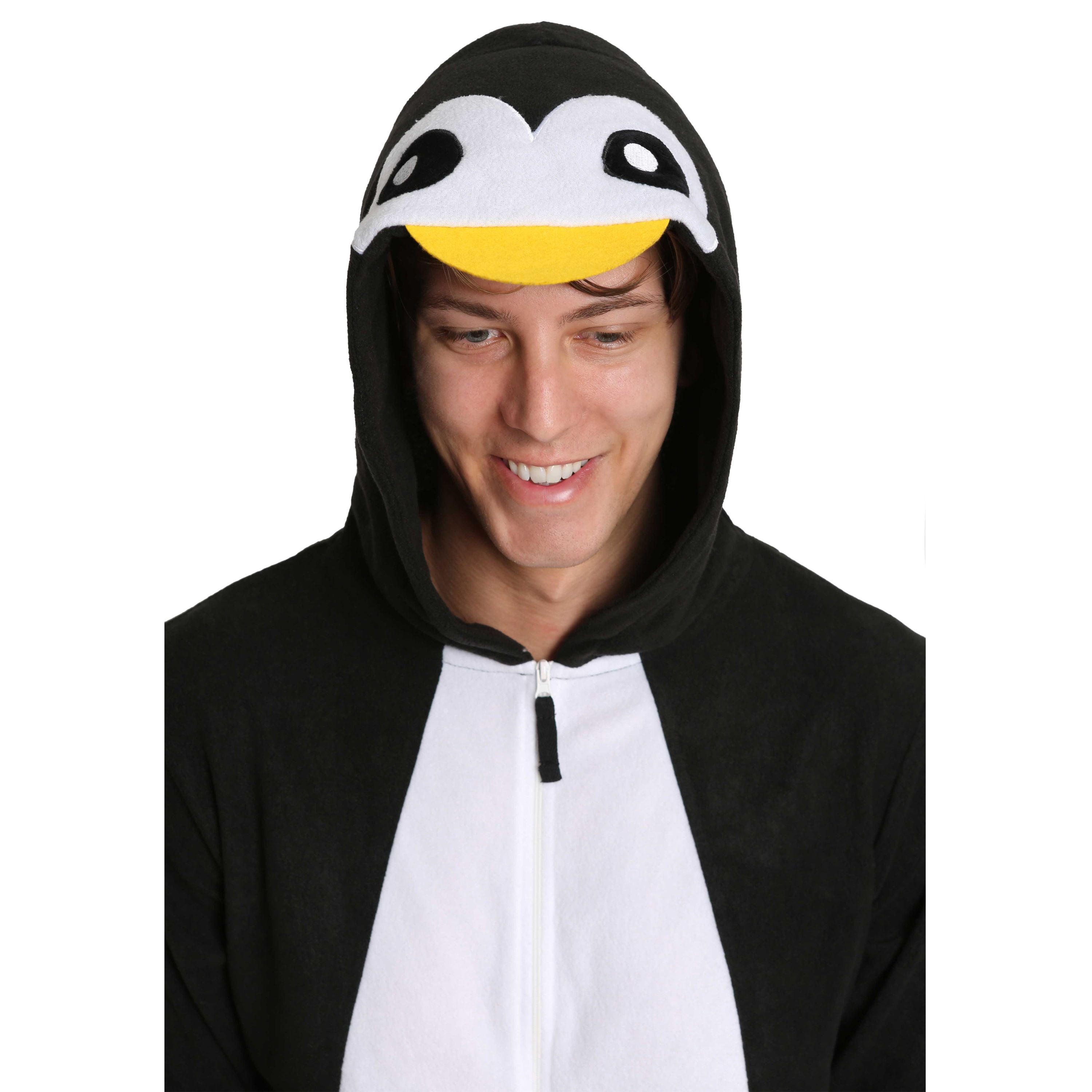 SLEEPHERO Adult Onesie Men Cozy Novelty Penguin Costume Christmas Mens Onesie Holiday Halloween Adult Onsie Adult Costumes For Men Penguin Large