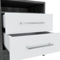 thumbnail image 3 of Nightstand with 2 Drawers, Wooden Bedside Table with One Open Shelf and Metal Hardware, Home Storage Cabient for Bedroom, Office, or Living Room, 15.7in x 14.7in x 19.9in, White+Smokey Oak, 3 of 8