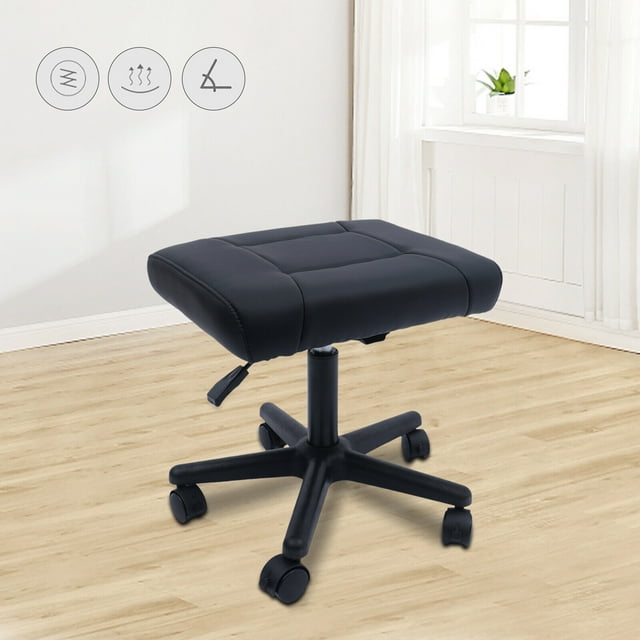 Footstool on Wheels,Height Adjustable Rolling Stool Footrest for Office
