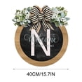 thumbnail image 3 of Corona de puerta principal Hmsavn con apellidos, ideal para todo el año, placas decorativas colgantes, corona única con apellidos, colgador de puerta para todas las estaciones, para decoración del, 3 of 4