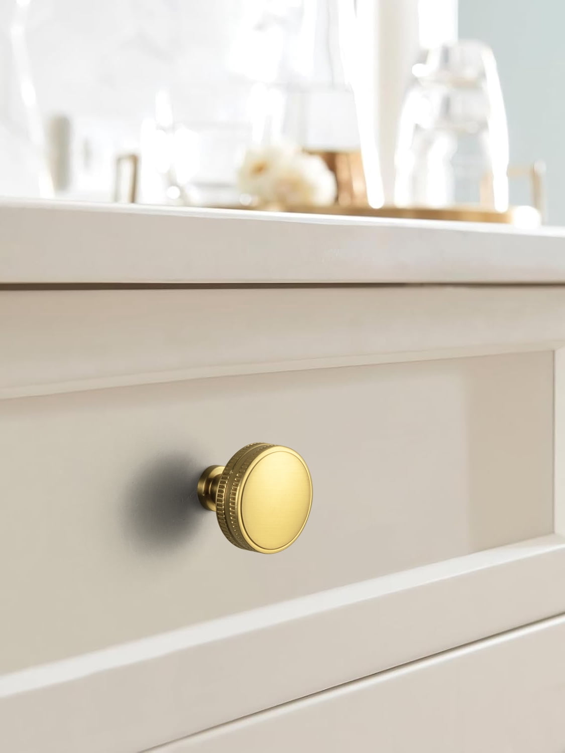 Goo-Ki 12 Pack Brushed Gold Cabinet Drawer Knobs, Cabinet Handles Zinc Alloy Hardware for Dresser,Wardrobe,Cupboard