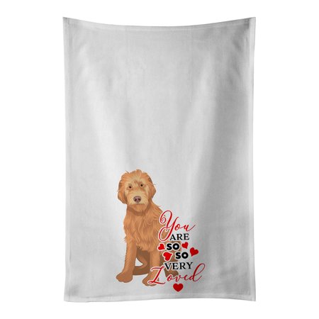

Doodle Liver #2 so Loved White Kitchen Towel Set of 2 19 in x 28 in