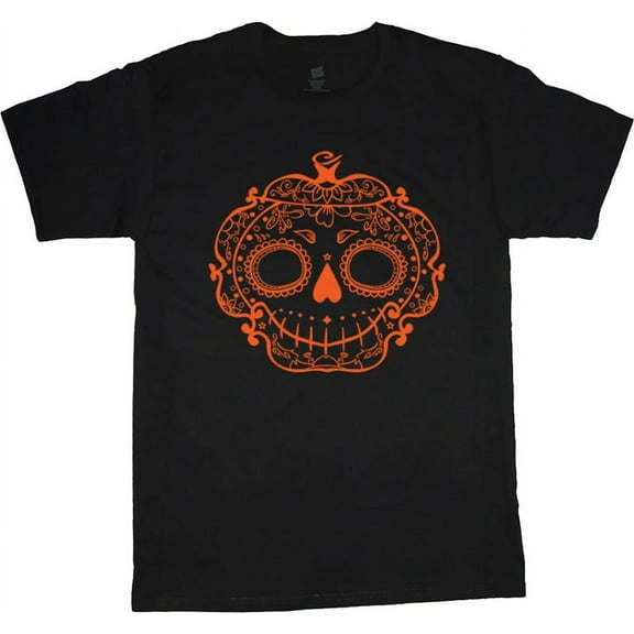 Sugar Skull Jack-O-Lantern Halloween T-shirt Mens Graphic Tees