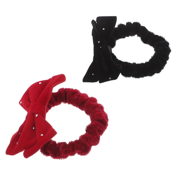 ELAYARD 2Pcs Cute Design Bowknot Headwear Ponytail Holder For Children New Year Party