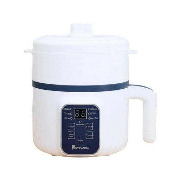 Siruishop Marmite Électrique Mini pour Ramen Facile à Utiliser, Casserole Domestique Robuste Antiadhésive pour Nouilles, Gruau, Dumplings, Nouilles, Steak, Casserole de Pièce avec Cuiseur Vapeur