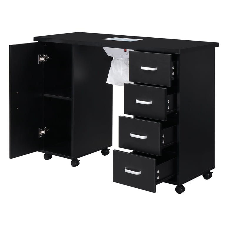 Zimtown 4 Removable Drawers Professional Nail Table with Fan