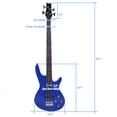 thumbnail image 6 of Tcbosik 4 String Electric Bass Guitar, Right-Handed Bass Beginner Kit with Power Line and Wrench Tool, Blue, 6 of 9