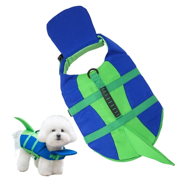 Dog Life Jacket with Chin Float, 2026 Upgraded Cute Shark Dog Life Vest for Swimming Boating, Puppy Swim Vest with High Buoyancy & Rescue Handle for Small Medium Large Dog