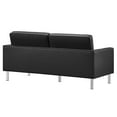 thumbnail image 3 of Modway Loft Tufted Vegan Leather Upholstered Living Room Loveseat in Silver Black, 3 of 8