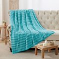 thumbnail image 2 of Home Soft Things Derby Double Sided Faux Fur Throw Blanket Solid Color Fuzzy Super Soft Cozy Plush Throw - Sky Blue - 50" x 60", 2 of 9