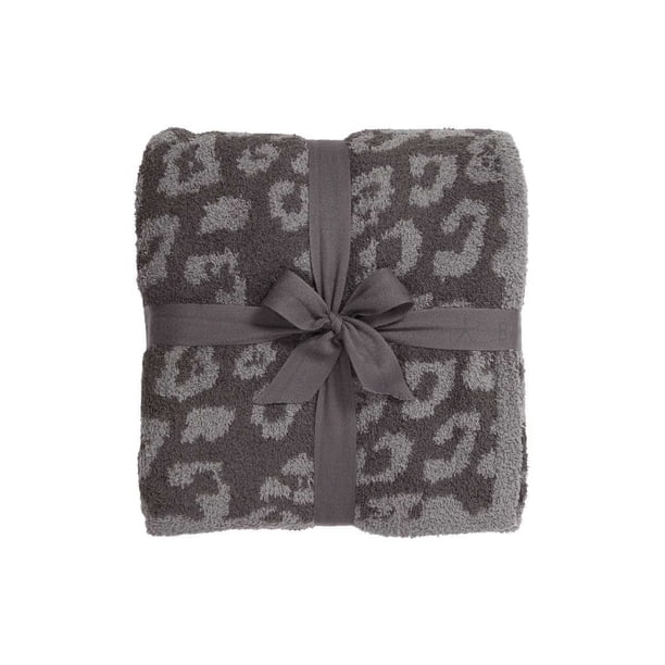 Manta de lana de terciopelo medio Manta de punto con estampado de leopardo para niños Manta de punto con forro polar Manta descalza con estampado de leopardo Manta de ensueño